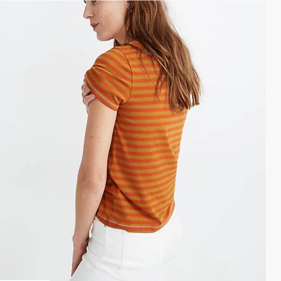 Madewell *Northside Vintage Tee* Size Small | Maple Glow | Orange Stripes | EUC - Picture 2 of 11